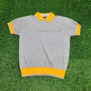 Vintage 90s MOD Collared Sweater Womens Medium 19x23 Gray